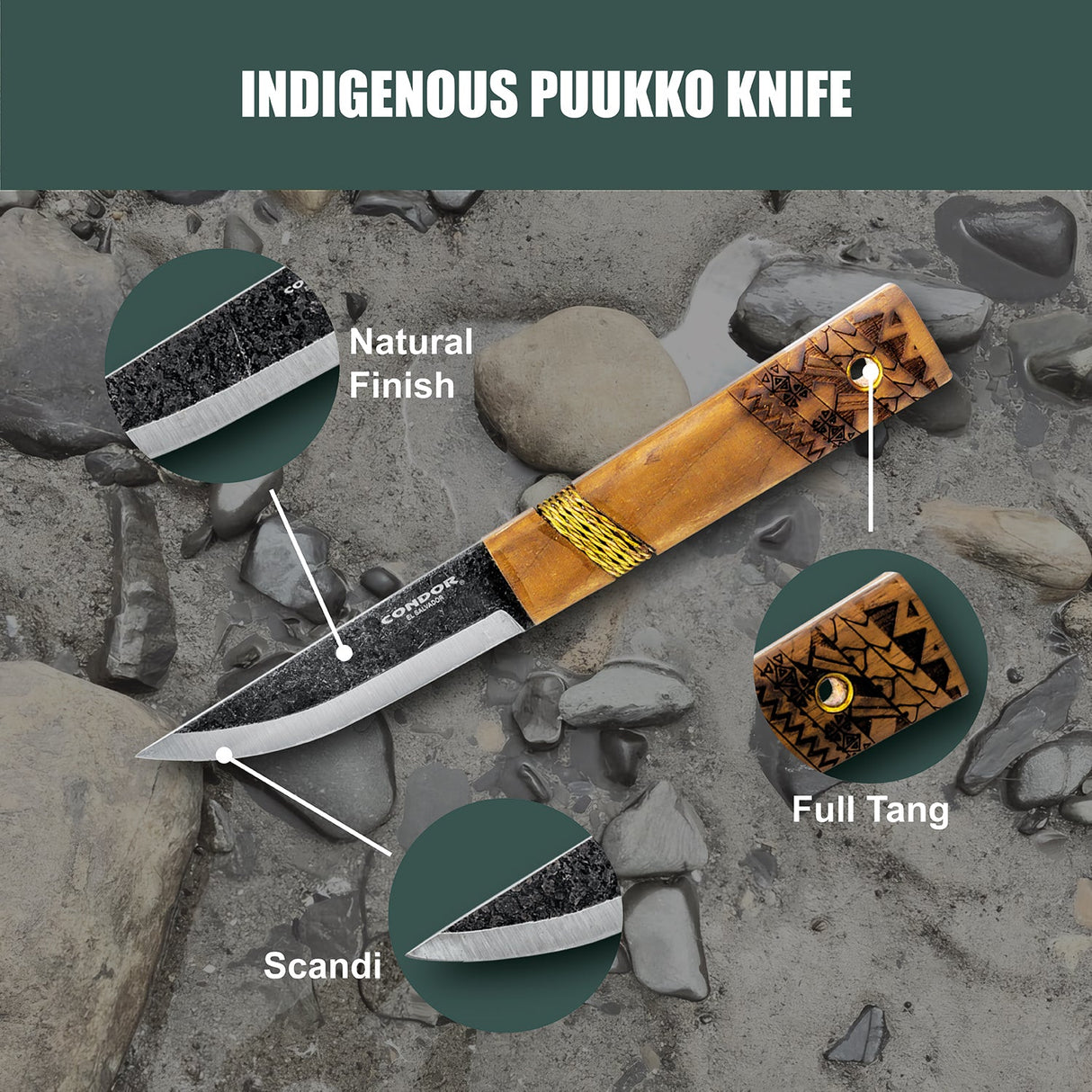 Condor Indigenous Puukko Fixed Blade Knife