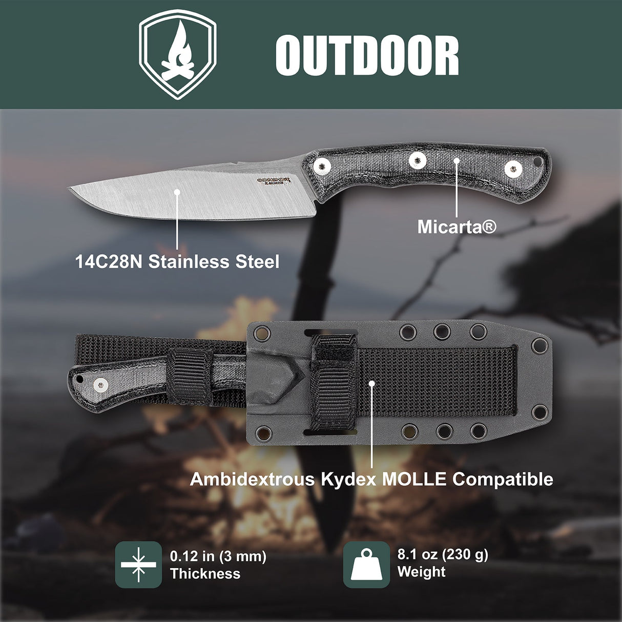 Condor Sport X.E.R.O. Dart Fixed Blade Knife