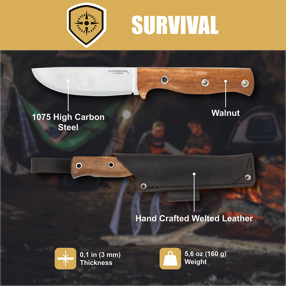 Condor Swamp Romper Fixed Blade Knife