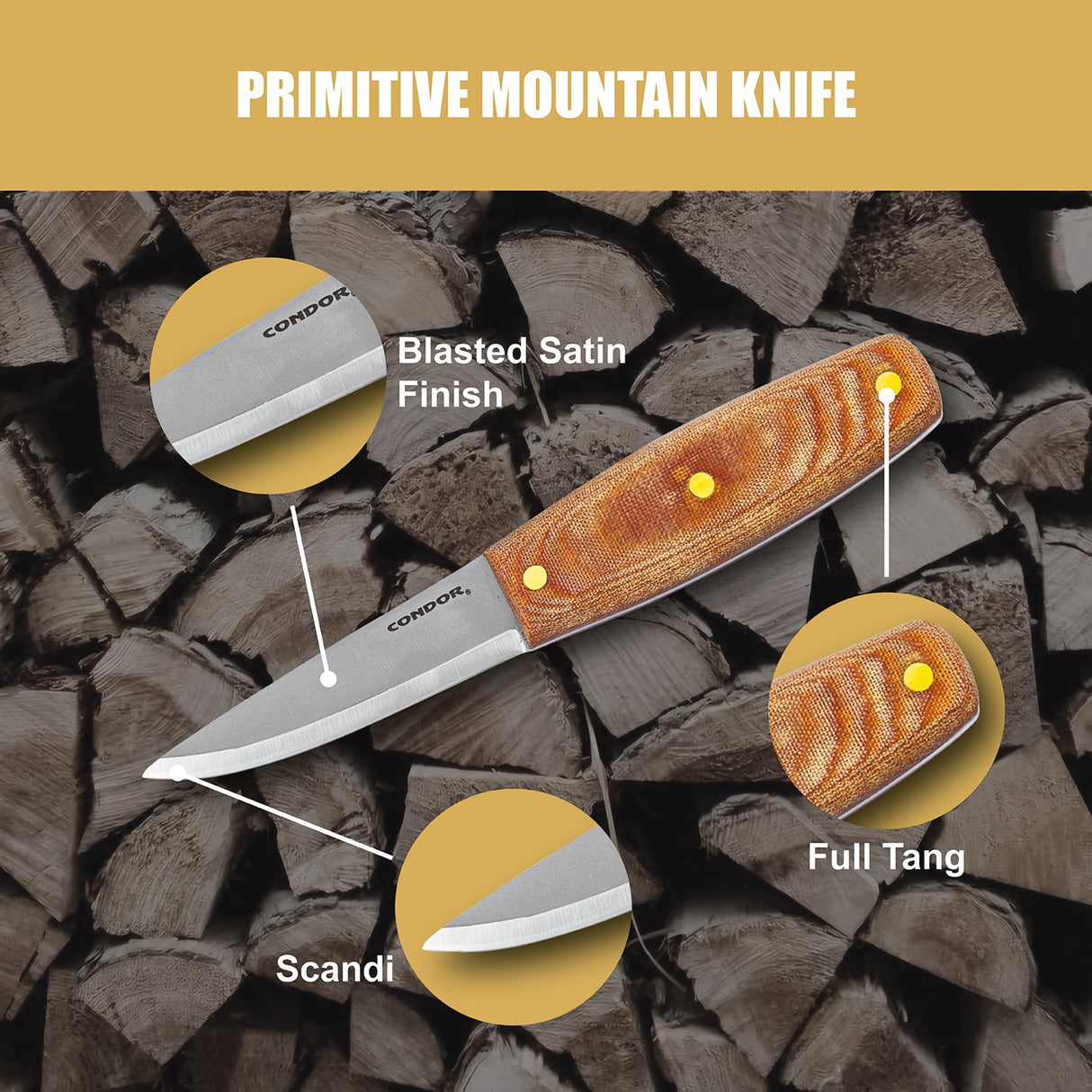 Condor Primitive Mountain Fixed Blade Knife