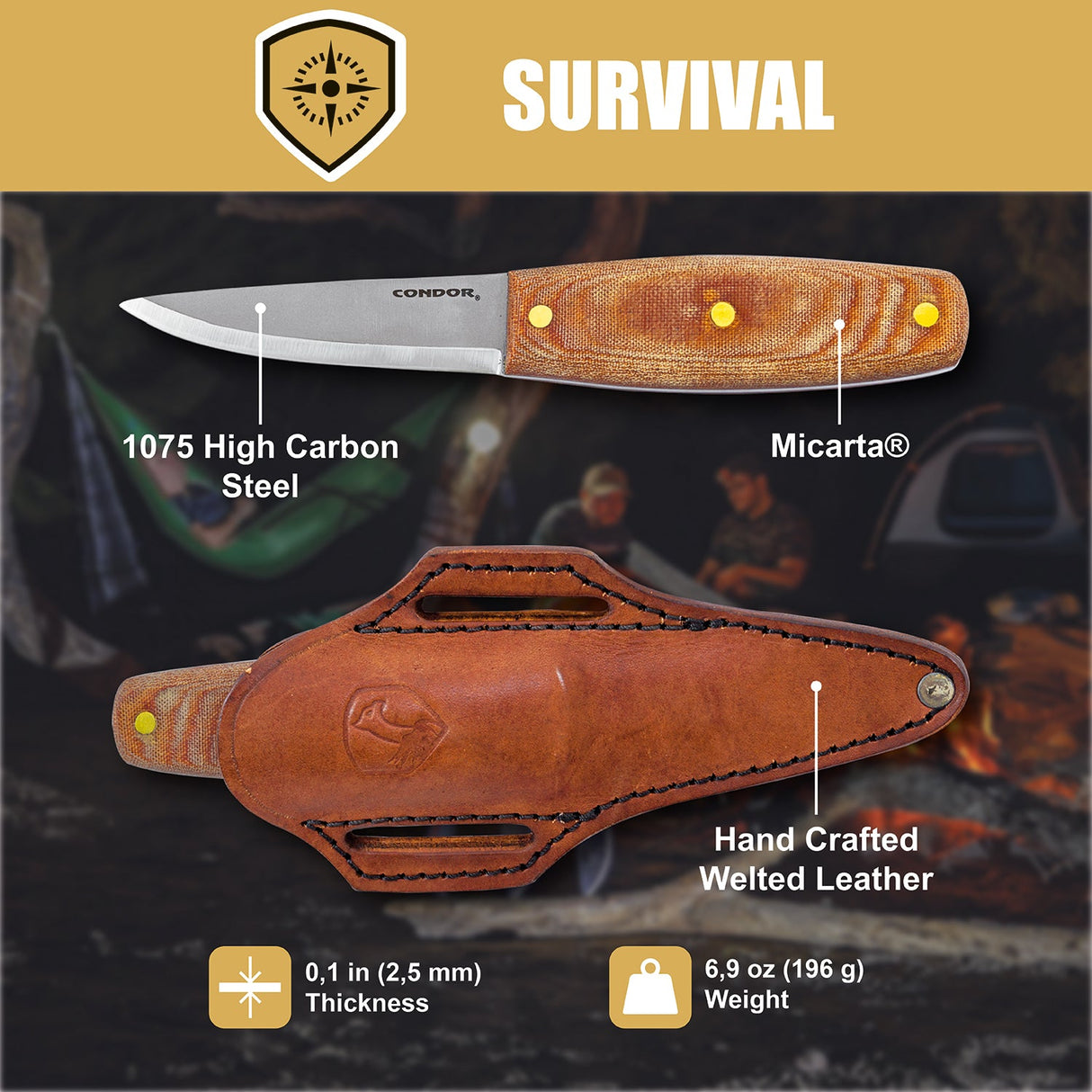 Condor Primitive Mountain Fixed Blade Knife