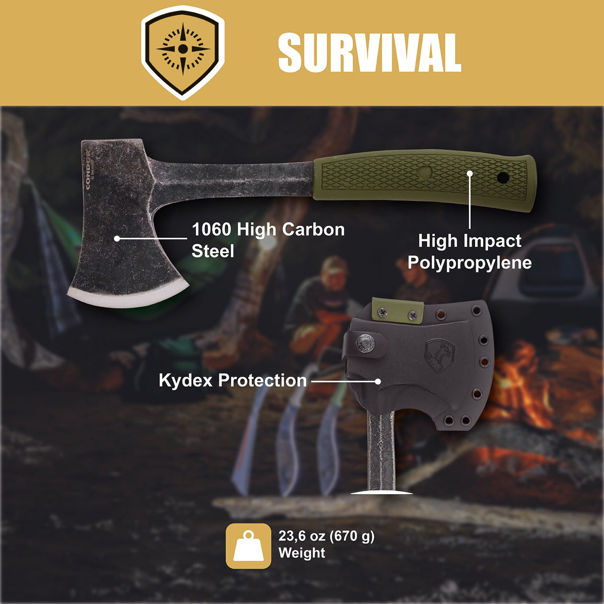 Condor Campsite Axe, Army Green