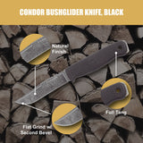 Condor Bushglider Fixed Blade Knife Black