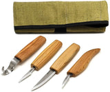 Beavercraft 4 Knife Set with Tool Roll