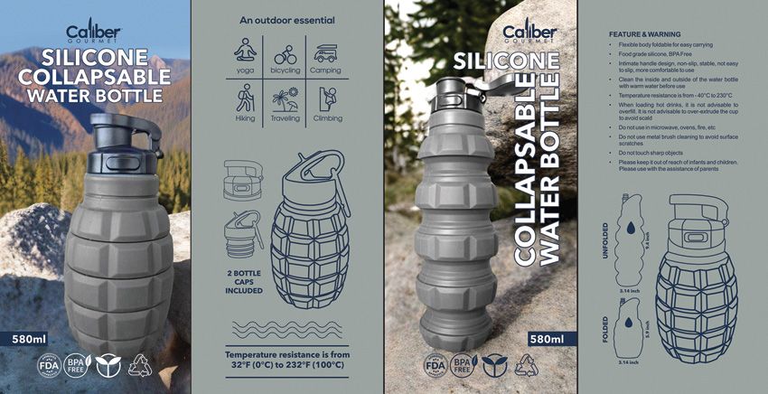 Caliber Gourmet Collapsible Grenade Bottle