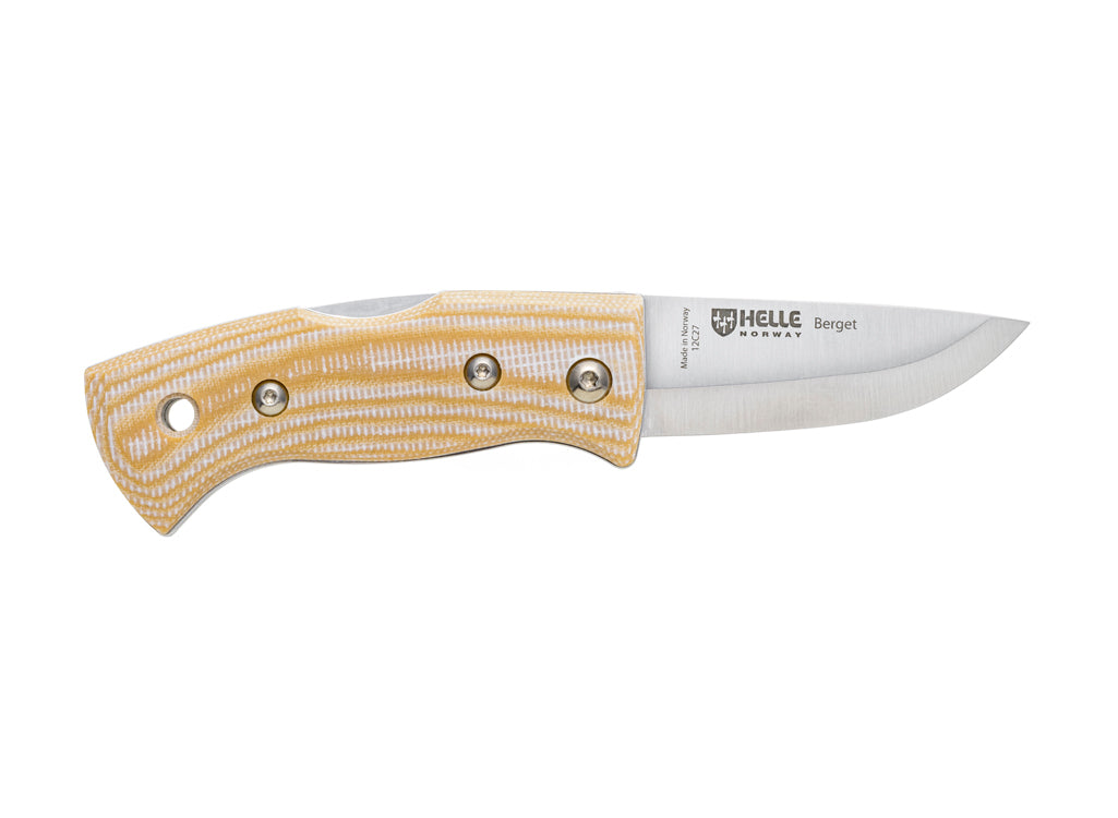 Helle Berget Folding Lock Knife - Beige Canvas
