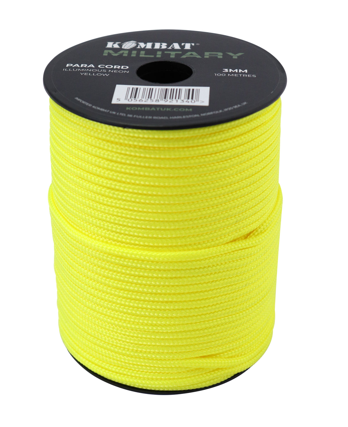 Kombat UK Paracord - 100m Reel - Neon Yellow