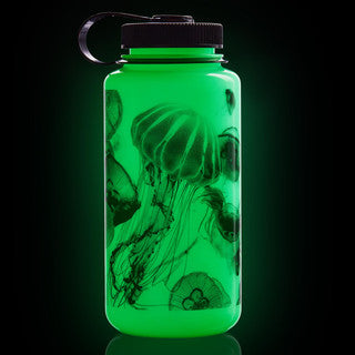 Nalgene Sustain Wide Mouth Bottle - GLO WYLD - Black Jelly Fish - 1 Litre