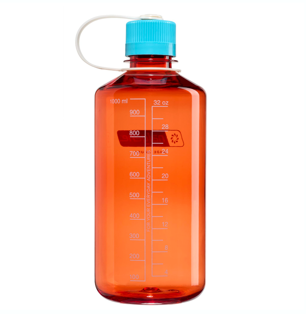 Nalgene 32oz / 1L Tritan Sustain Narrow Mouth Bottle Flame - Blue Atoll Cap