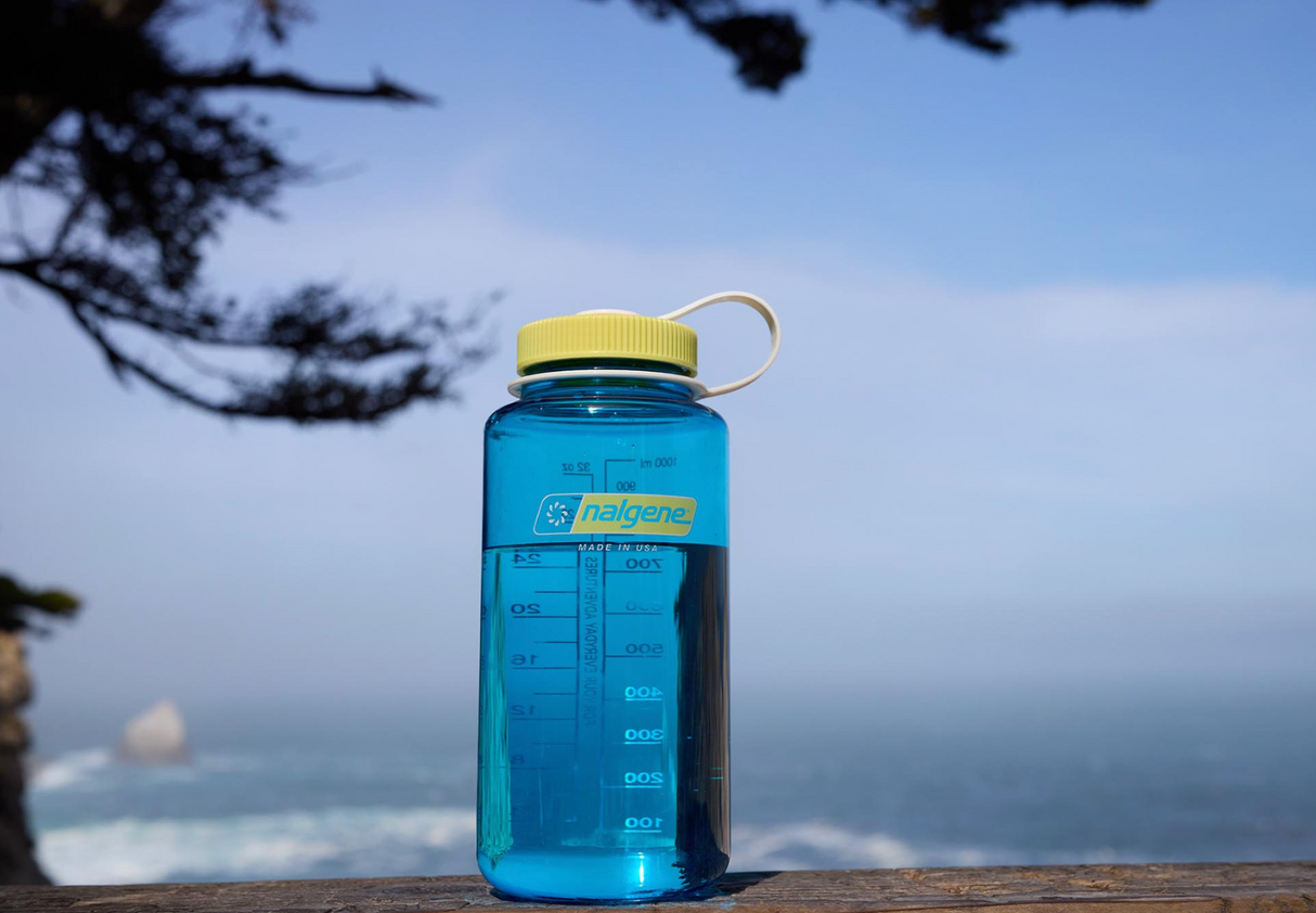 Nalgene 32oz / 1L Tritan Sustain Wide Mouth Bottle Blue Atoll - Endive Cap