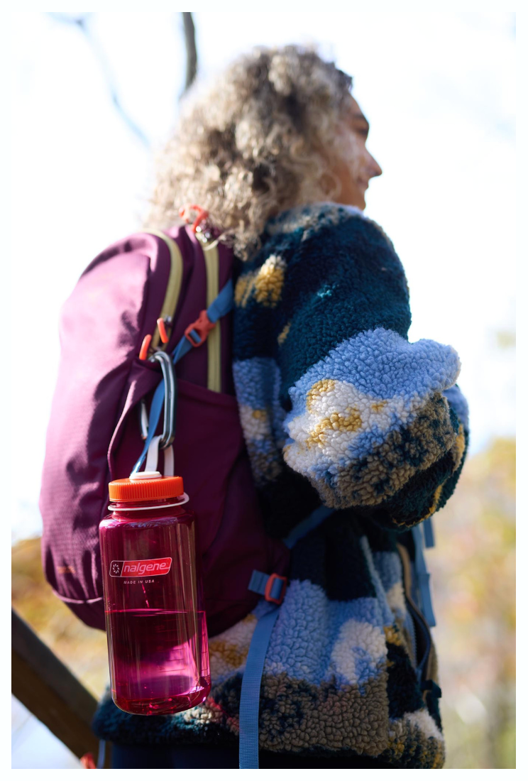 Nalgene 32oz / 1L Tritan Sustain Wide Mouth Bottle Fuschia Purple - Flame Cap
