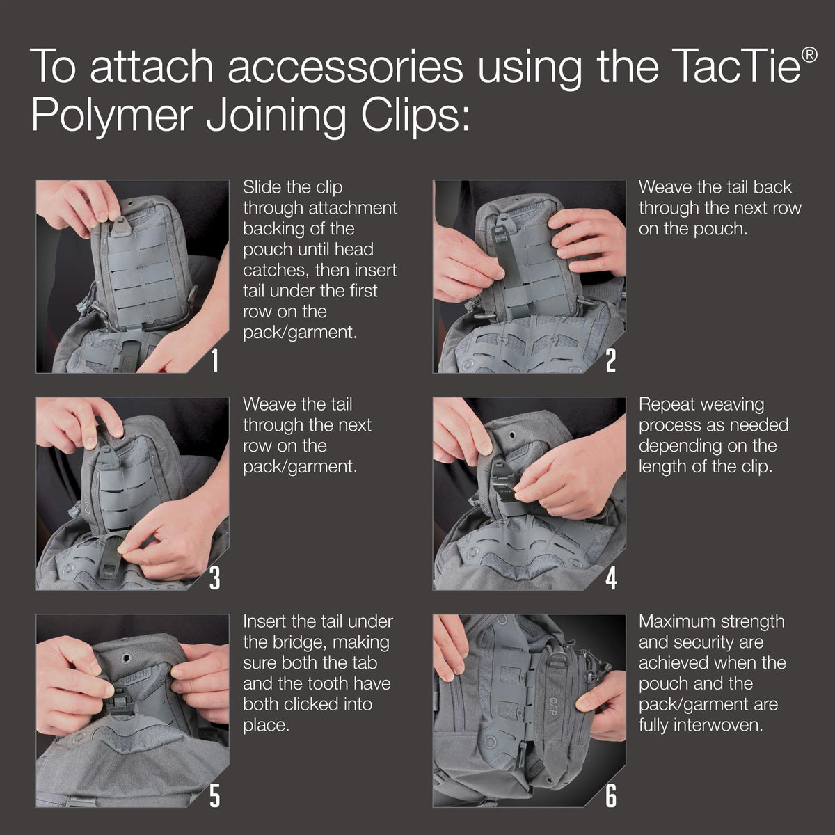 Maxpedition TacTie PJC3 Grey Pack of 6