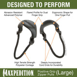 Maxpedition Large Black PZL Positive Zipper Pulls Pack of 6