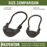 Maxpedition Large Black PZL Positive Zipper Pulls Pack of 6