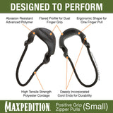 Maxpedition Small EMS Red PZL Positive Grip Zipper PullsPack of 6