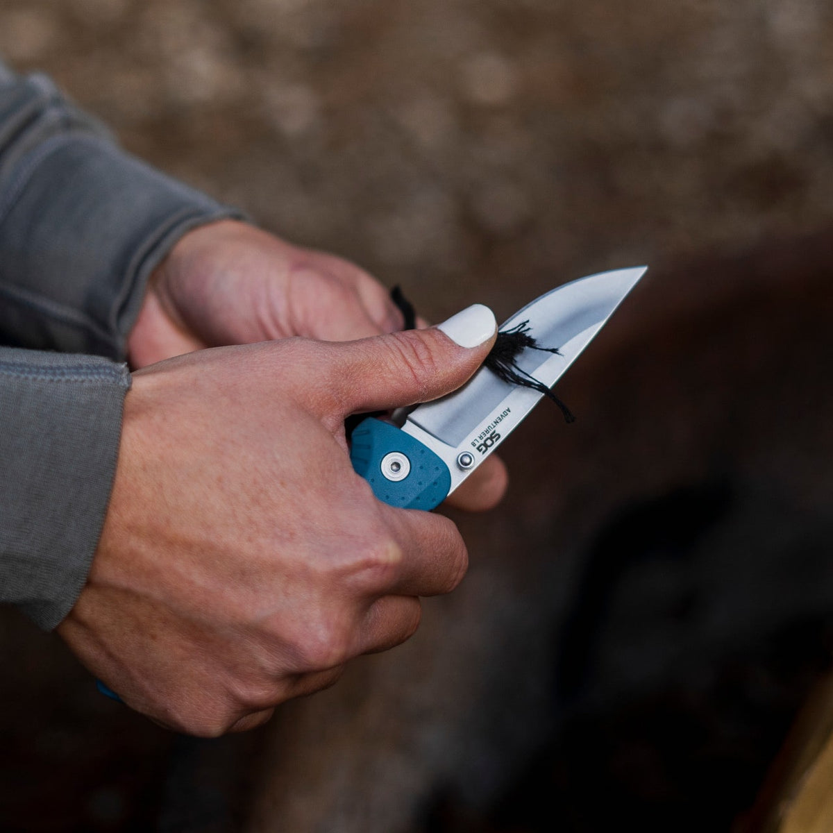 SOG Adventurer LB Black Folding Knife Nordic Blue