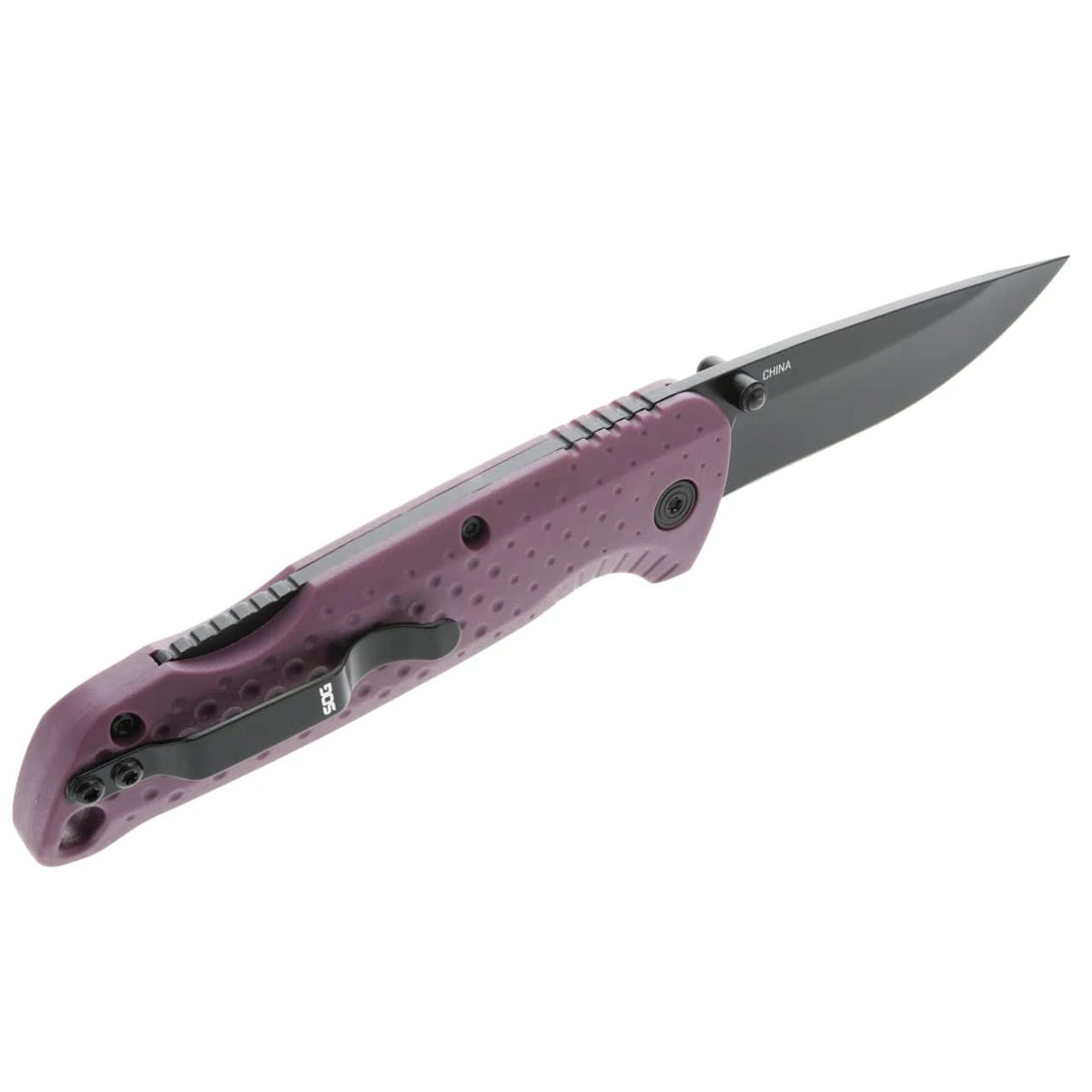 SOG Adventurer LB Black Folding Knife Dusk Purple