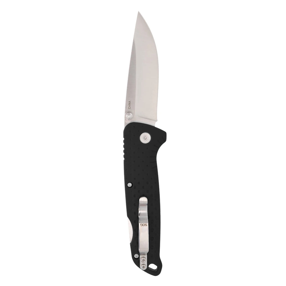 SOG Adventurer LB Black Folding Knife Black + Satin