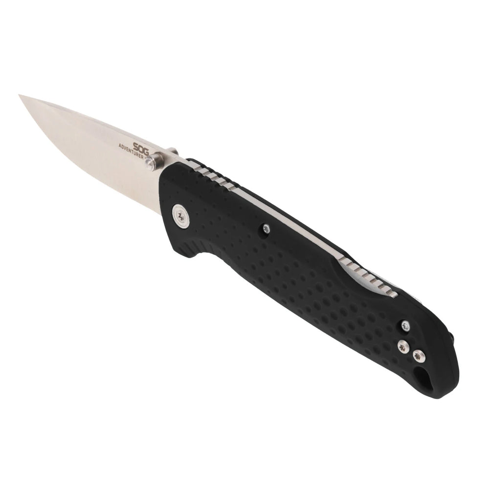 SOG Adventurer LB Black Folding Knife Black + Satin