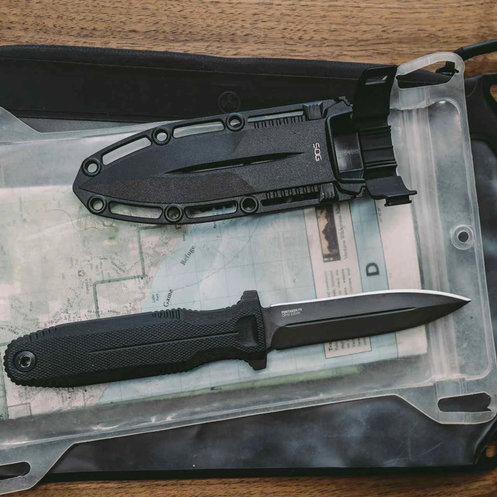 SOG Pentagon FX Blackout Fixed Blade