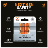 Xtorm Xtorm NextGen AAA Batteries USB-C Rechargeable - 4 Pack - Orange