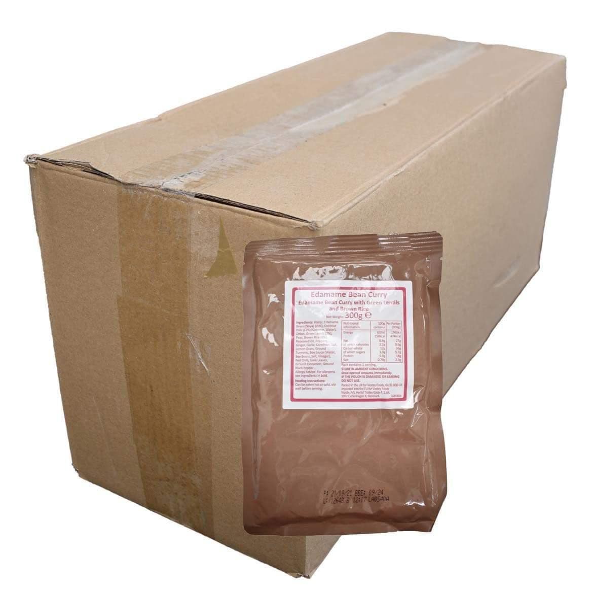 BULK BUY - British Military Ration Main Meal Pouch - Edamame Bean Curry 300g x 20