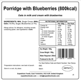 Expedition Foods Freeze Dried Meal Pouch - Breakfast Porridge With Blueberries - Various Sizes