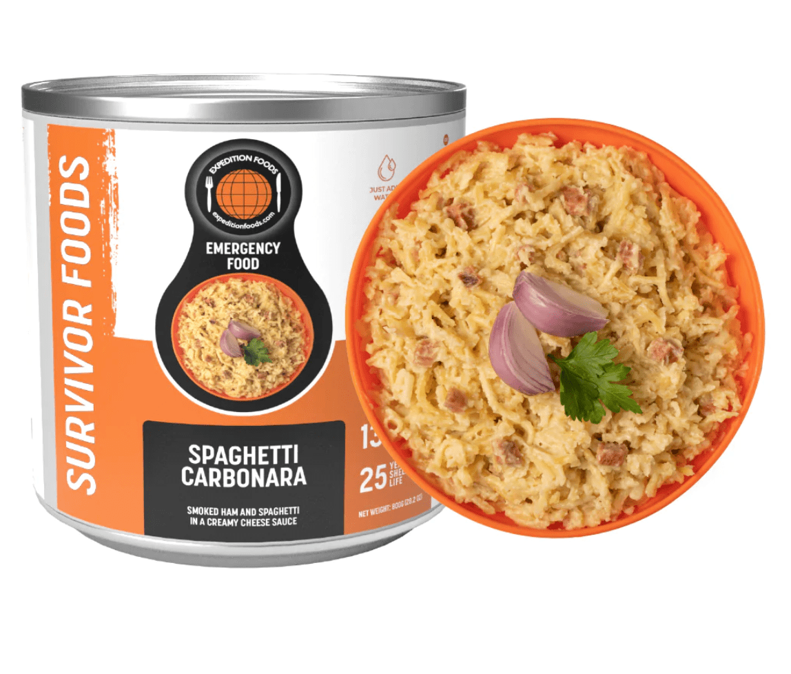 Expedition Foods Freeze Dried Meal Tin Spaghetti Carbonara - 13 Servings