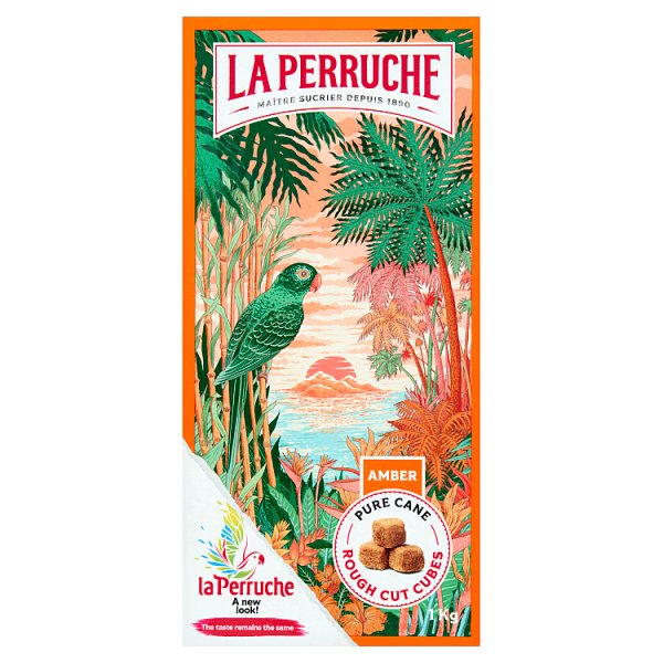 1kg La Perruche Pure Cane Amber Rough Cut Cubes - Bulk Food Ration Storage