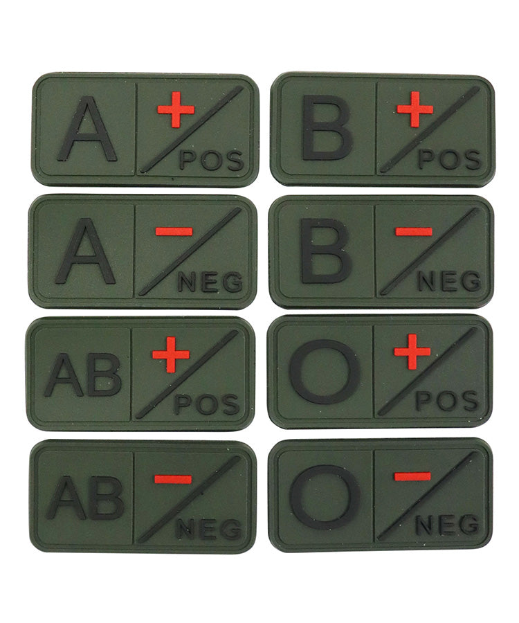 Kombat UK Tactical Blood Group Patch - Olive Green - A-