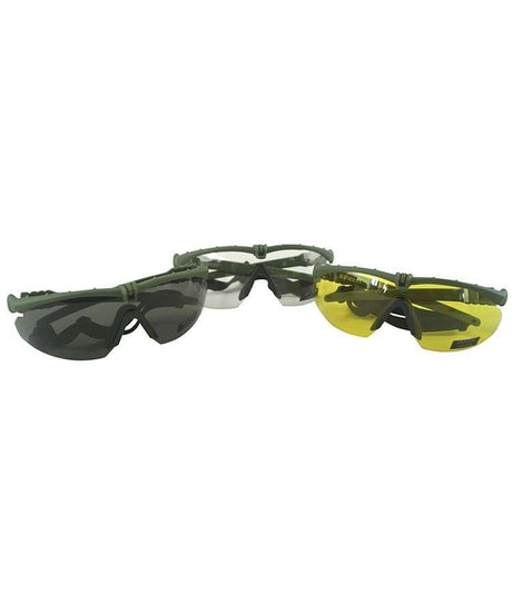 Kombat UK Ranger Glasses with Yellow Lenses - Olive Frame
