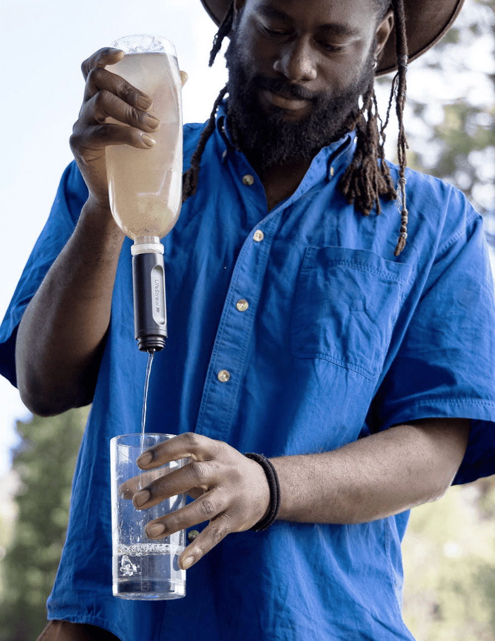 LifeStraw Peak Series Collapsible Squeeze 1L Bottle With Filter - Dark Grey