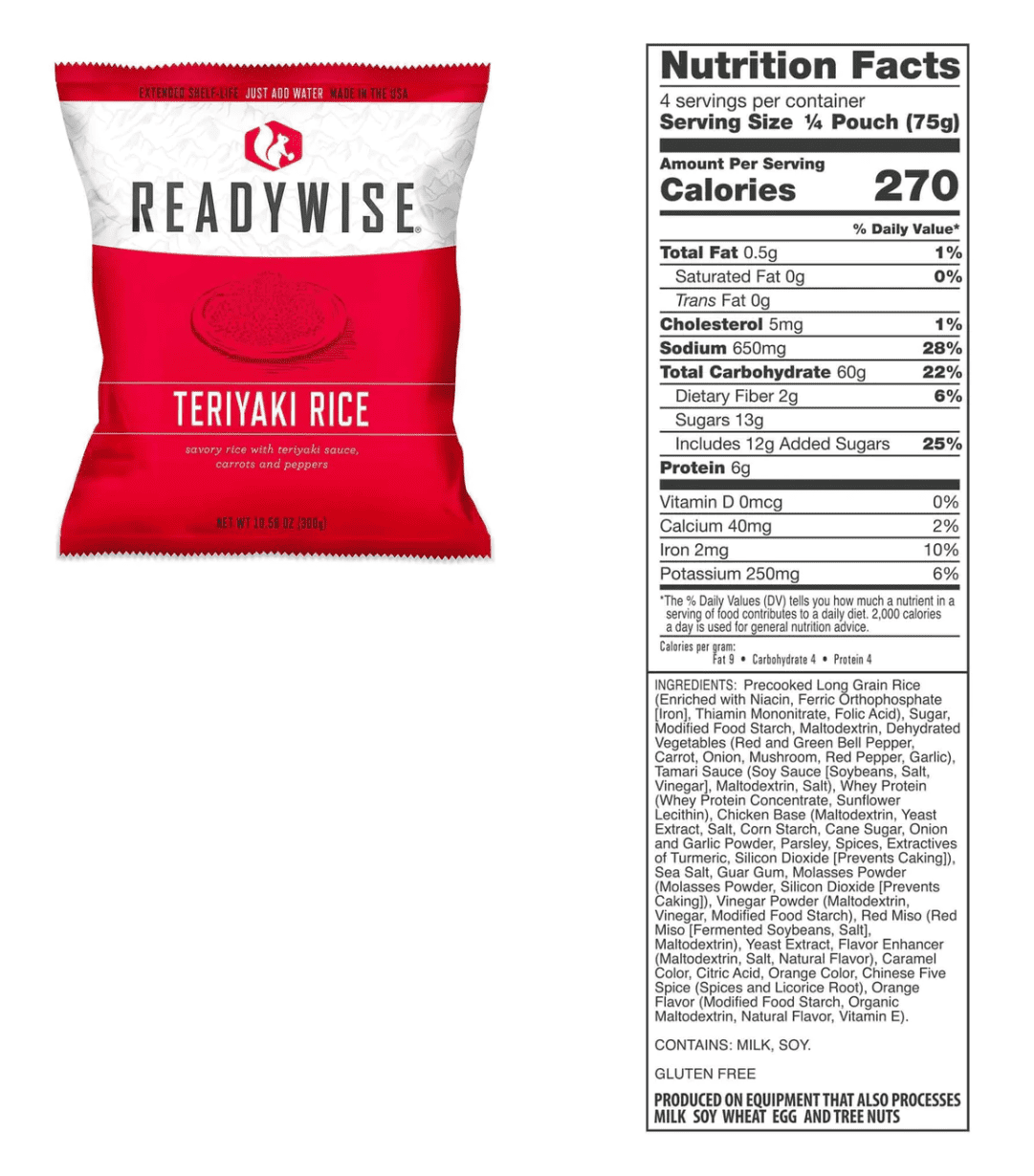 ReadyWise 60 Serving Freeze Dried Breakfast & Entree Meals In Dry Bag