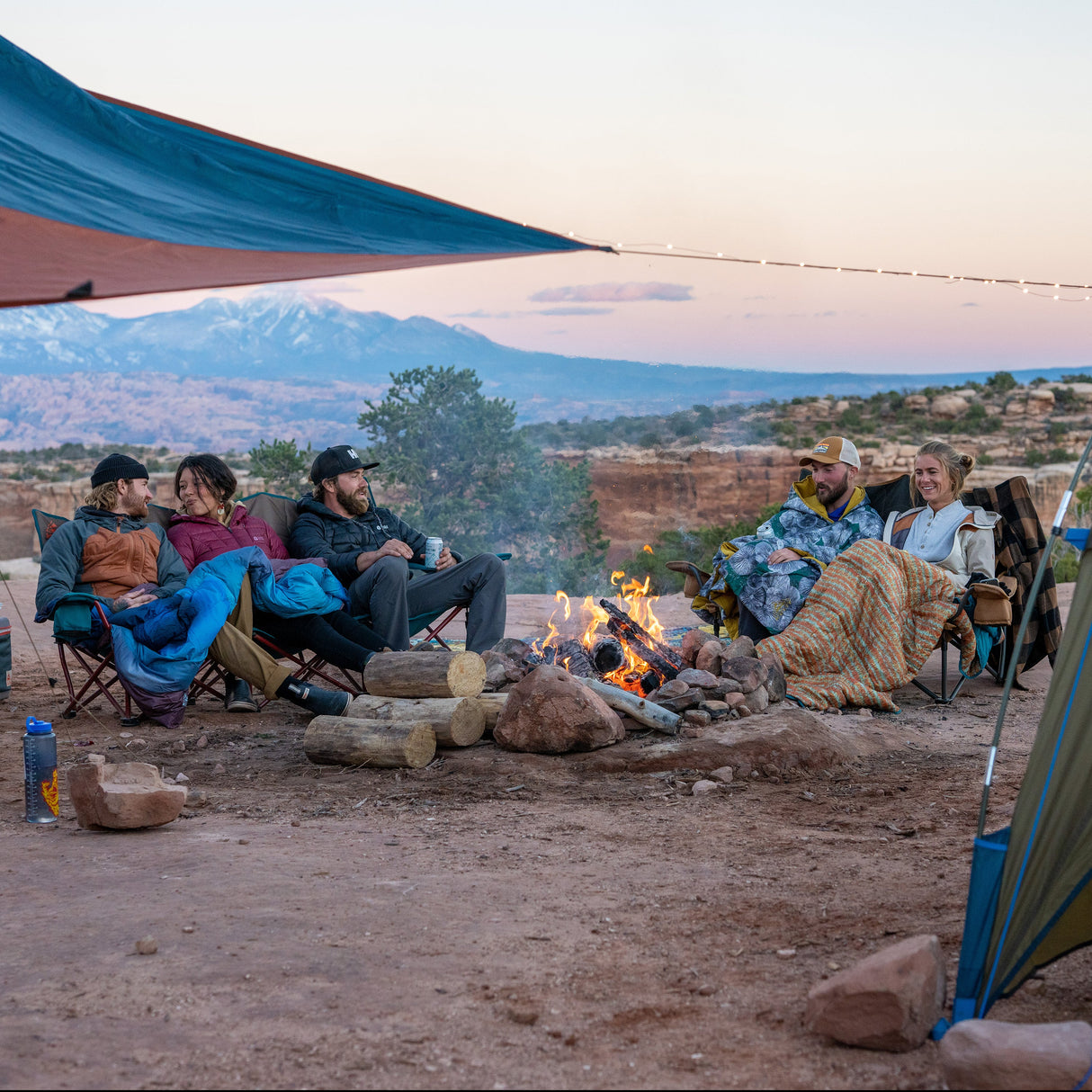 Kelty Biggie Blanket - Stormy Blue / Melted Stripes