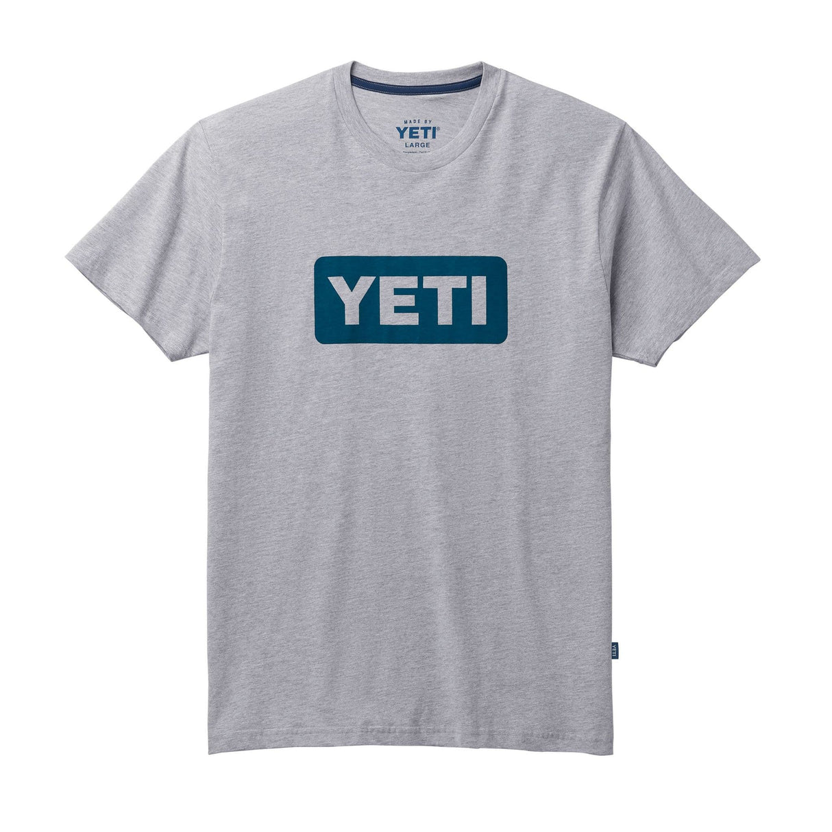 YETI Logo Badge Premium Short Sleeve T-Shirt - Grey / Navy
