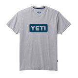 YETI Logo Badge Premium Short Sleeve T-Shirt - Grey / Navy
